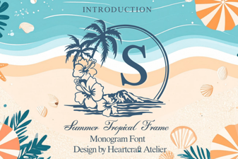 Tropical Summer Frame Fonts for Creative Designs